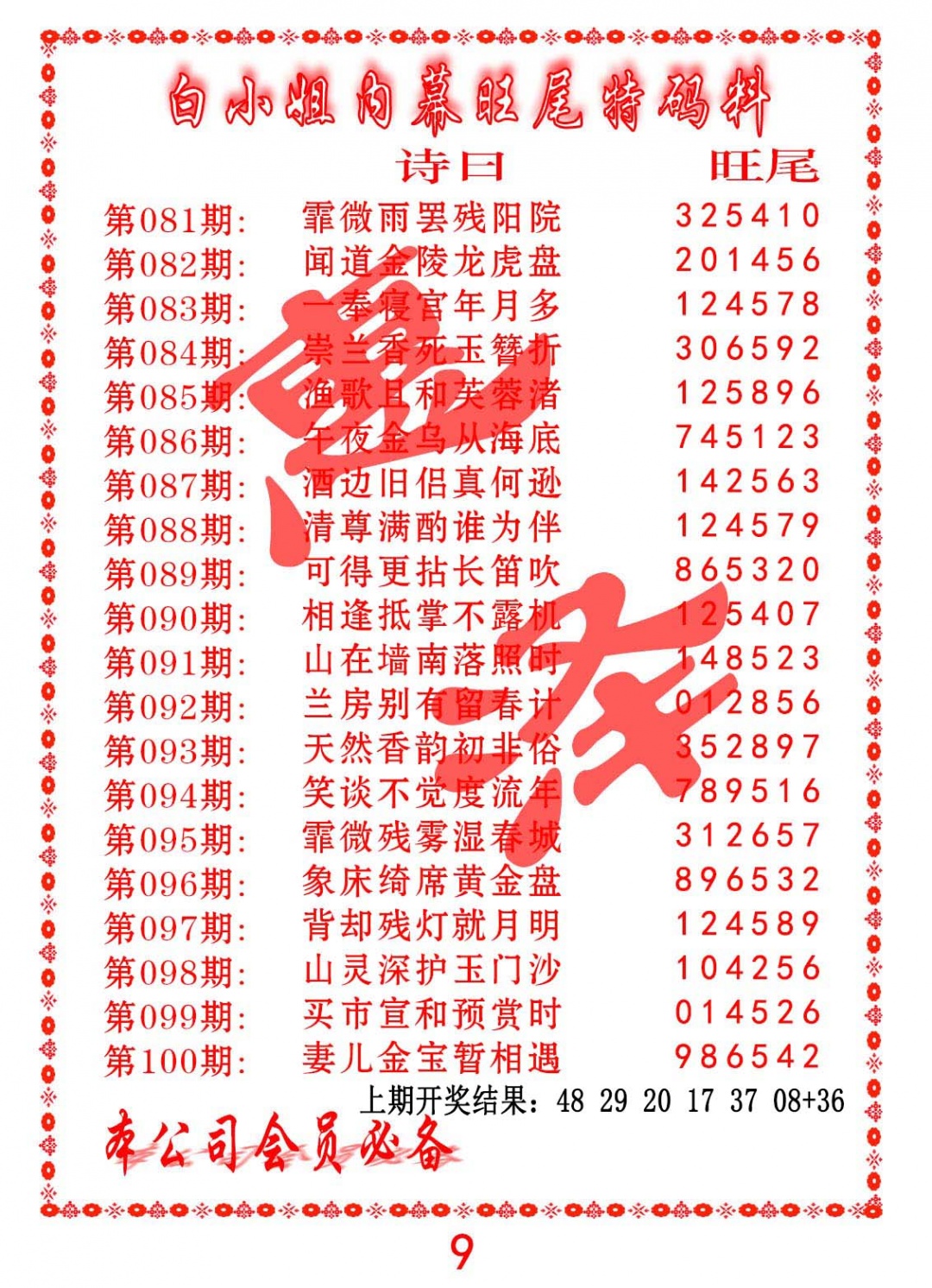 091期内幕旺尾特码料[图]